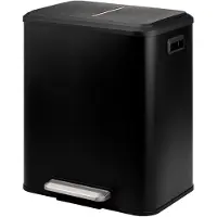 Core Pedaalemmer 30 Liter - Pedaalemmer - Prullenbak 30 Liter - voor keuken, kantoor, wasruimte, werkplaats, badkammer - Zwart - 34cm x 43cm x 50cm