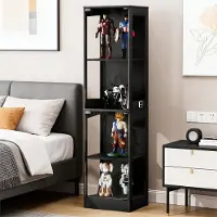 STILVORA Vitrinekast - Met Led, Sensor En Glasdeuren - Voor Woonkamer En Slaapkamer - ABS - 40x35x165 Cm - Acaciahout