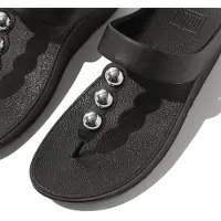 Original Brands Fino mirror-dome leather toe-post sandals
