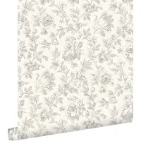 ESTAhome behang elegante bloemen grijs - 50 x 900 cm - 132100