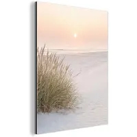 MuchoWow Aluminium schilderij 120x160 cm - Wanddecoratie metaal - Horizon - Duinlandschap - Zand - Metalen muurdecoratie woonkamer - Decoratie industrieel - Foto op dibond - Industriële accessoires slaapkamer