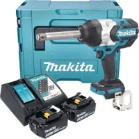 Makita DTW 1005 RFJ accu slagmoersleutel 18 V 1360 Nm 3/4" borstelloos + 2x oplaadbare accu 3.0 Ah + lader + Makpac