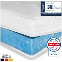 AM Qualitätsmatratzen Premium Plus Gelschuim Topper 160x190cm (SG50) - Premiumhoogte 8 cm - Kwaliteit Made in Germany - Memory foam mattress topper 160 x 190 8cm - Afneembare en wasbare tijk