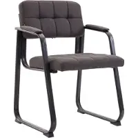 CLP fauteuil met armleuningen, model Canada B, bekleed gastenstoel met stoffen bekleding in donkergrijs