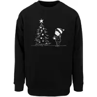 Merchcode Sweatshirt 'Christmas Cute Kid' zwart / wit