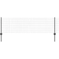 vidaXL Euro-hek met palen 50 x 0,6 m PVC-Coated Staal Grijs Mesh
