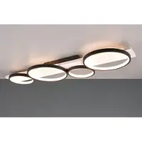 TRIO Leuchten - Plafondlamp Medera 4 lichts L 100 cm wit zwart