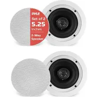 Pyle Luidsprekers - Plafondluidsprekers- Wandluidsprekers- Plafondspeakers- Inbouwluidsprekers voor Thuis - 2-Weg Speakers voor Plafond- 150 Watt - Wit