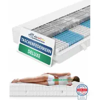 AM Qualitätsmatratzen 3D Deluxe pocketveringmatras 160 x 200 cm H2 24cm - Made in Germany & OEKO TEX-gecertificeerd - Ergonomisch matras met Lyocell-hoes - 7-zone pocketveringmatras
