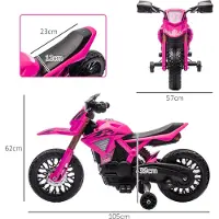 AIYAPLAY Elektrische kindermotor Kunststof, Metaal 105L x 57B x 62H cm Roze