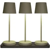 Coen Bakker Oplaadbare tafellamp | 27.5 cm | 3000-6000K | Incl. oplaadstation | IP44 | 3 stuks | Olijf Groen