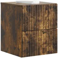 vidaXL Muurbevestigde Nachttafel 2 st Gerookt eiken 33 x 34,5 x 40 cm