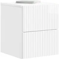 vidaXL Muurbevestigde Nachttafel 2 st Hoogglans Wit 33 x 34,5 x 40 cm