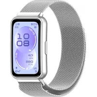 Strap-it Luxe Milanase band geschikt voor Huawei Band 11 / Huawei Band 11 Pro (Zilver)