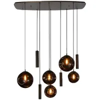 Lt-luce Hanglamp Stellar Sienna Bruin 5+4-lichts 130cm