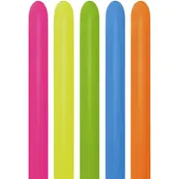 Sempertex modeleer ballonnen | Plooi ballonnen | Professionele kwaliteit | neon kleuren mix | 260S
