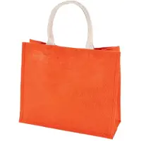 Kimood Oranje jute strandtas 42 cm - Strandtassen