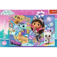 Trefl 100-delige Puzzel - Vriendschap in het Kattenhuis, Gabby's Poppenhuis