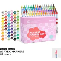 ARRTX - Acrylmarkers - Direct Liquid Ink - Paint Brush Tip Markers - 60 kleuren