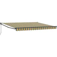 vidaXL Uitschuifbare luifel Groen en Wit 400 × 350 cm