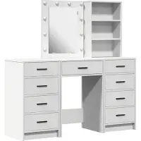 vidaXL Kaptafel 3 pcs Wit 40 x 41 x 135 cm Bewerkt hout