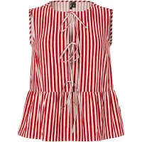 Pieces Blouse 'PCJolly' donkerrood / wit