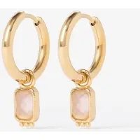 Sissy-Boy Gold plated oorbellen met vierkante steen