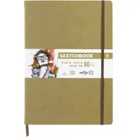 Clairefontaine DFY - Schetsboek - A4 - 140 g - Kaki groen - 80 vellen