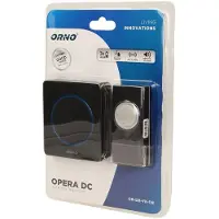ORNO Bel + deurintercom, ORNO Opera DC Radio Bell Outdoor Waterproof met volumeregeling en bereik 100m, 36 beltonen