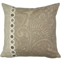 Matex Flanellen kussenhoes 40x40 cm, beige, met ritssluiting, 100% katoen