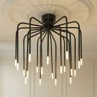LUCANDE Plafondlamp Ariadne, dimbaar, zwart, Woon-/ Eetkamer, metaal, Modern, plafondlamp