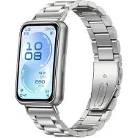 Strap-it Stalen band geschikt voor Huawei Band 11 / Huawei Band 11 Pro (Zilver)