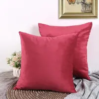 Ce EMEMA - Aksamitne Sierkussenhoezen - Rood - 40x40cm - 2 Stuks