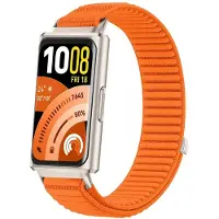 Strap-it Nylon 'Wave' bandje geschikt voor Huawei Band 11 / Huawei Band 11 Pro (Oranje)