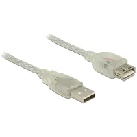 DeLOCK USB-A naar USB-A verlengkabel - USB2.0 - tot 2A / transparant - 3 meter