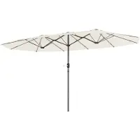 Merax Dubbele Parasol 436x260 cm – Grote Tuinparasol met UV-bescherming – Ovale Parasol met Crank – Windbestendig – Voor Balkon - Terras & Tuin – Beige