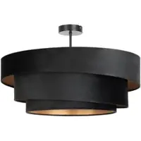 LINDBY Plafondlamp Jusari, dimbaar, zwart, Woon-/ Eetkamer, Textiel / Stof / Zijde, Modern, plafondlamp