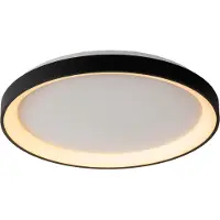Lucide LED-plafondlamp Vidal, dimbaar, zwart, Woon-/ Eetkamer, Kunststof, LED plafondlamp