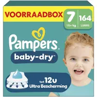 Pampers Baby-Dry Maat 7 - 164 Luiers - 15kg+ - Voorraadbox