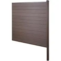 Mendler WPC-schuttingpaneel Sarthe, windscherm, WPC-paal voor in beton te plaatsen uitbreidingselement, 188 cm, bruin