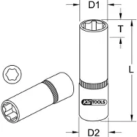 Ks Tools 911.1244-E Steeksleutelelement