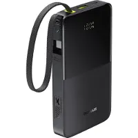 Baseus EnerFill FC51 Bipow2 Pro Powerbank 10000mAh - 22.5W Snelladen met Ingebouwde USB-C Kabel - Digitale Display - 3 Poorten (USB-A/USB-C) - Draagbare Accu - Kosmisch Zwart