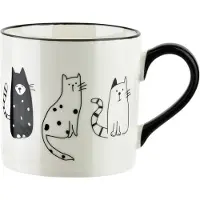 AFFEK DESIGN by MONDEX Cappuccino Mok - 370 ml - Katten Mok - cappuccinomok - Porselein - Met Oor