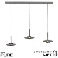Paul Neuhaus Hanglamp 3 Lichts Pure Vitrum Design Grijs