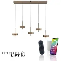Q-SMART-HOME 5-lichts hanglamp Q-Rotate bruin modern