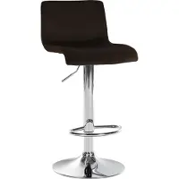 CLP Barkruk Hover - met rugleuning - verstelbaar - draaibar - metalen frame - fluweel - chroom/bruin