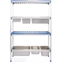 Hendi Aluminium opbergrek GN 1/1, Aluminium;Polypropyleen, Zilver, 35,5(b)x112(d)x168,5(h)cm, 812266