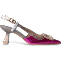 Hispanitas Dames Nova zilveren schoenen (37), Leer, 5 tot 8 cm, Gesp, Casual CHV243356