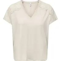ONLY ONLAUGUSTA LIFE S/S LACE MIX TOP JRS Dames Top - Maat XS