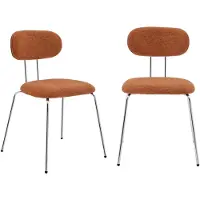 Sweeek - 2 stoelen gebogen hout walnootkleur en waterafstotende stof, poten chroom metaal - l 45 x b 55 x h 80cm - erin
